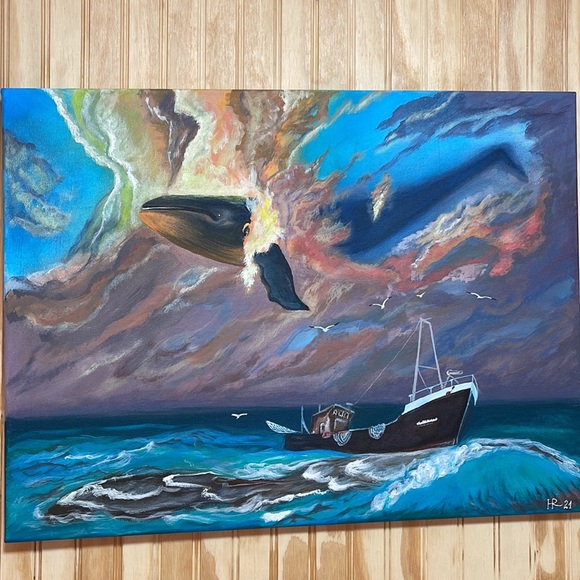 Surrealist painting "Breath of a dream" by Hanа - Picture 6 of 11